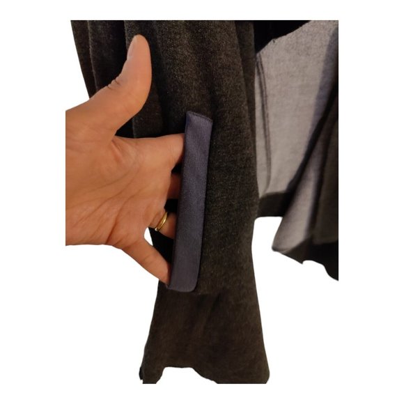 NESH Luxe Women's Cardigan Organic Cowl Neck Open Front Assimetric Cardigan Sz S - Picture 7 of 8